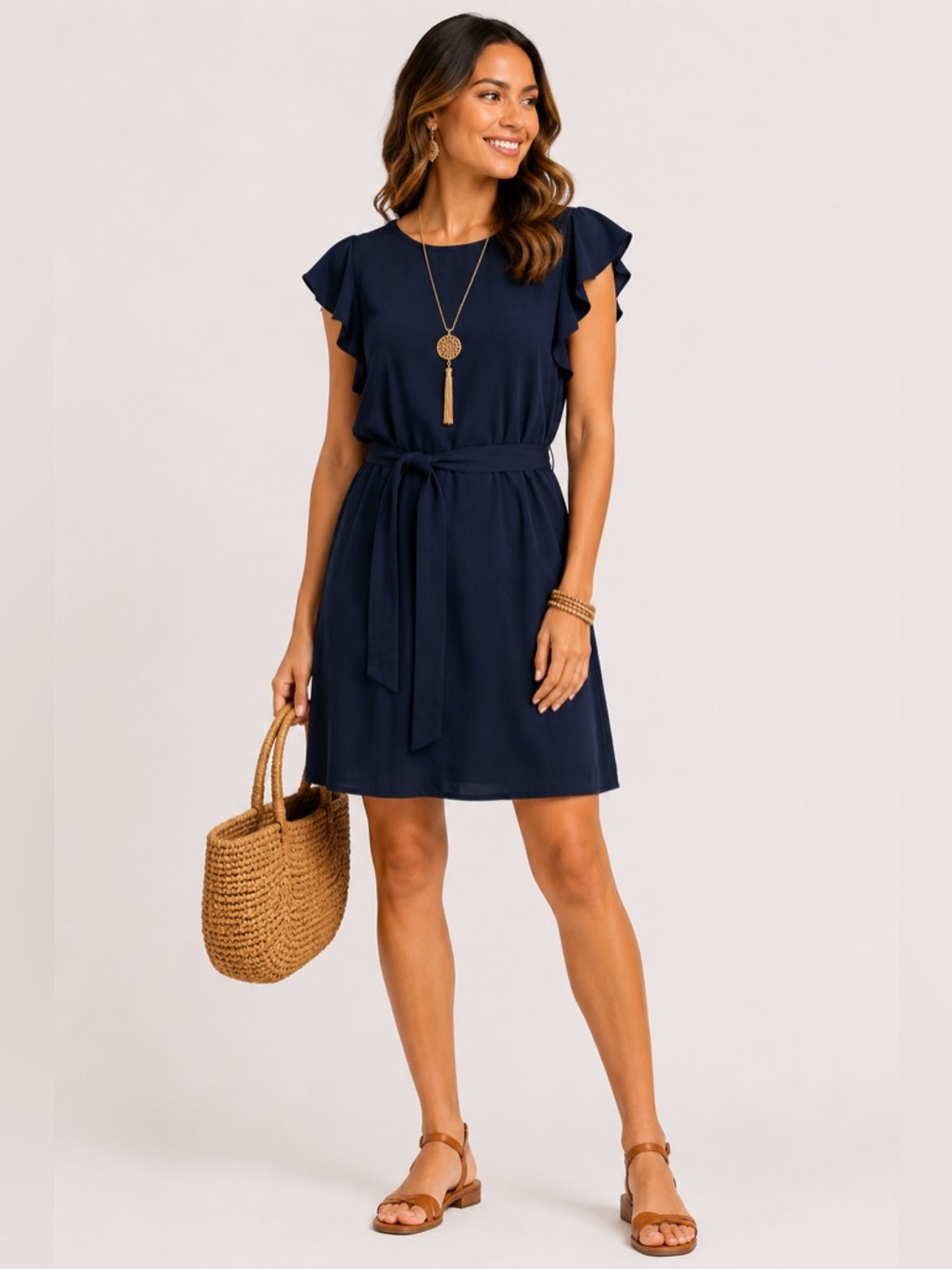 Banana Republic Womens Ruffled Midi Dress Size Medium Sleeveless Minimalistcore